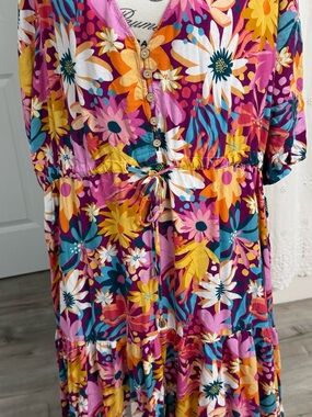 Women's multicolor Floral Tiered Dress - Brand